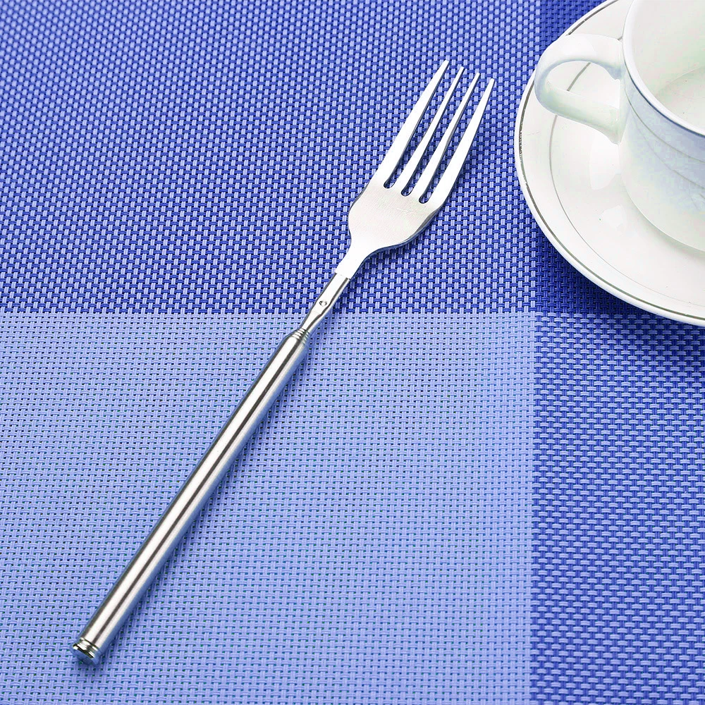 Elescopic Fork Extendable Long Handle Fork Barbecue Toasting Dinner Fruit Dessert Long Fork