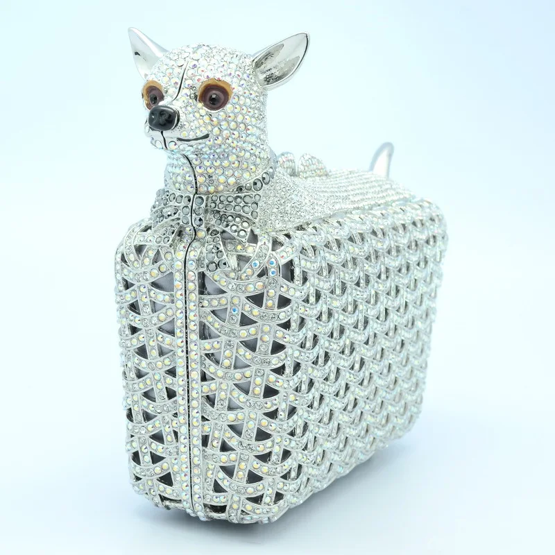 Free Shipping High Quality Clear Austrian Crystal Dog Chihuahua Day