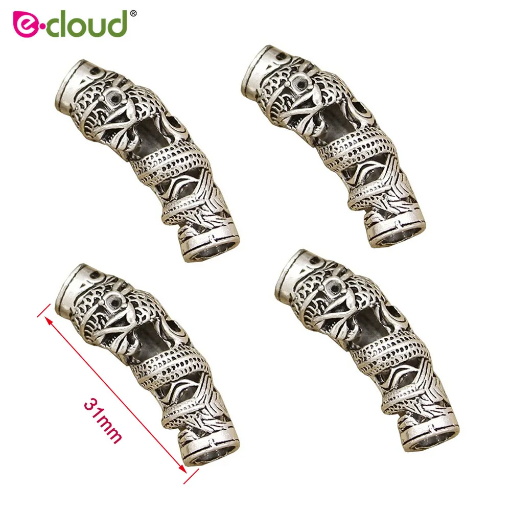 5pcs/lot Norse Viking Dragon Beard Bead Rasta Dreadlocks Beads Braid Hair Head Dress Clip Pin