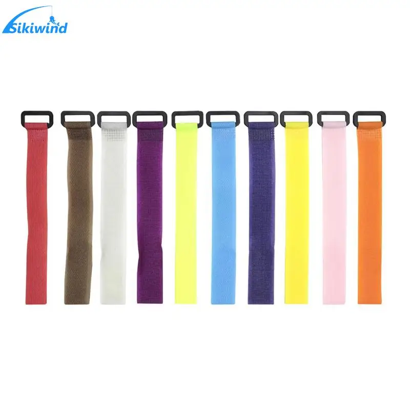 

10pcs Fishing Rod Belts 20cm Nylon Reusable Fishing Rod Bundle Tie Fastening Strap Rope Holder Cable Suspenders