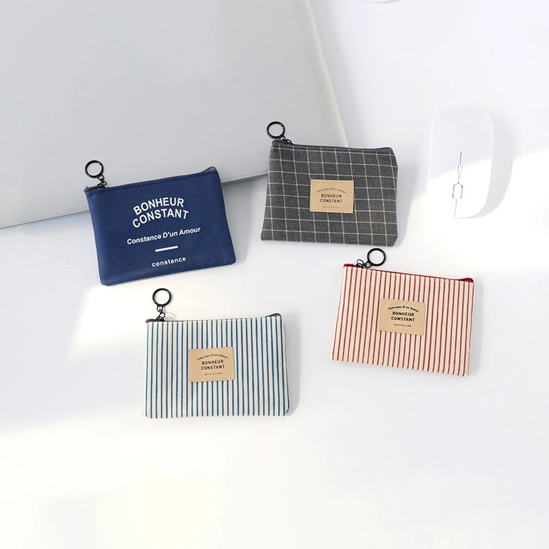 

2019 Newly Canvas Wallet Card Key Mini Wallet Bag Small Zip Convenient To Receive Coin Purse Card Bag Wallet Literature Flavor