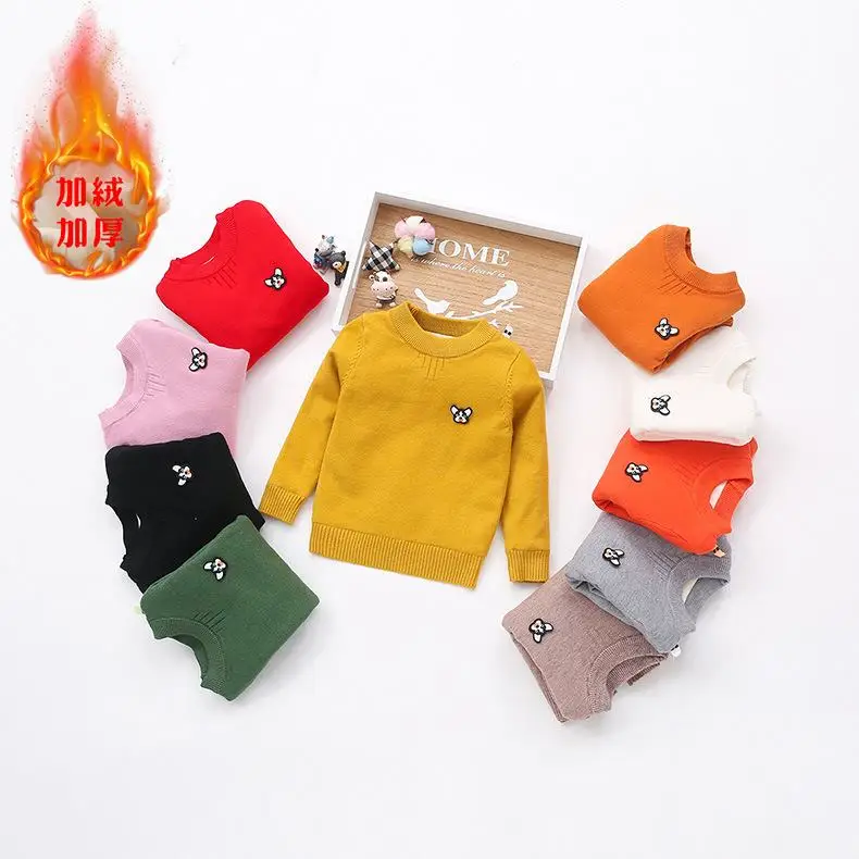 ChYoung Kinderpullover Winter Warm Kinderpullover Baby M/ädchen Pl/üsch Gestrickte Oberbekleidung Kleidung Kinder Tops