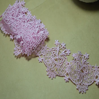 

Free shipping 6cm 5yds/lot pink hollow soluble Venise Lace Trim with Design for Wedding Bridal and Garment Decoration 17010705