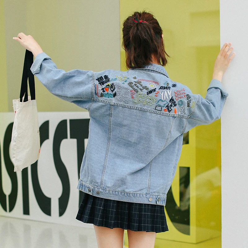

Autumn Ladies Jackets Fashion Women Denim Jacket Slim jean Femme Manche Longue Cool Jeans Jacket Women