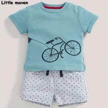 Little maven marque enfants vêtements 2017 new summer bébé garçon vêtements vélo enfants de coton ensembles 20078