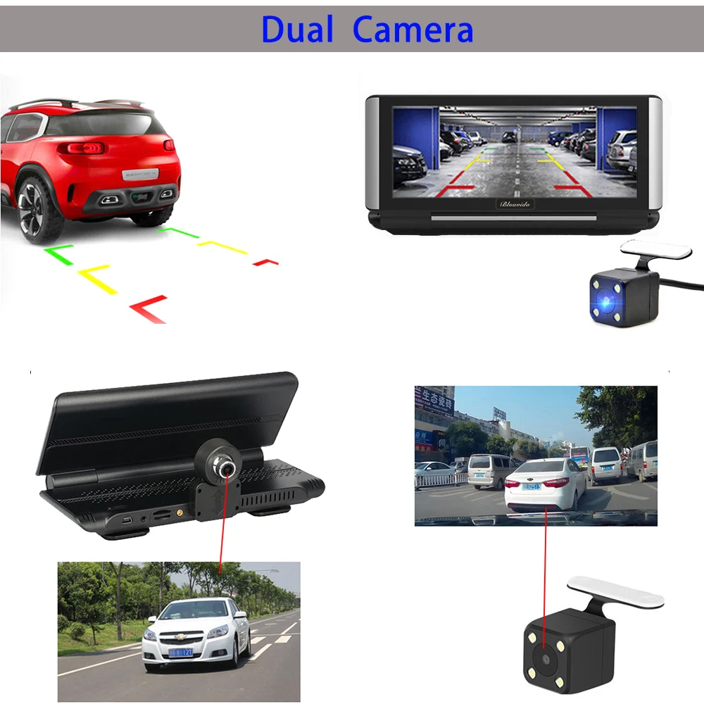 Автомобильный видеорегистратор Bluavido 7 &quotIPS 4G ADAS Android GPS навигация FHD 1080P Bluetooth Wi Fi