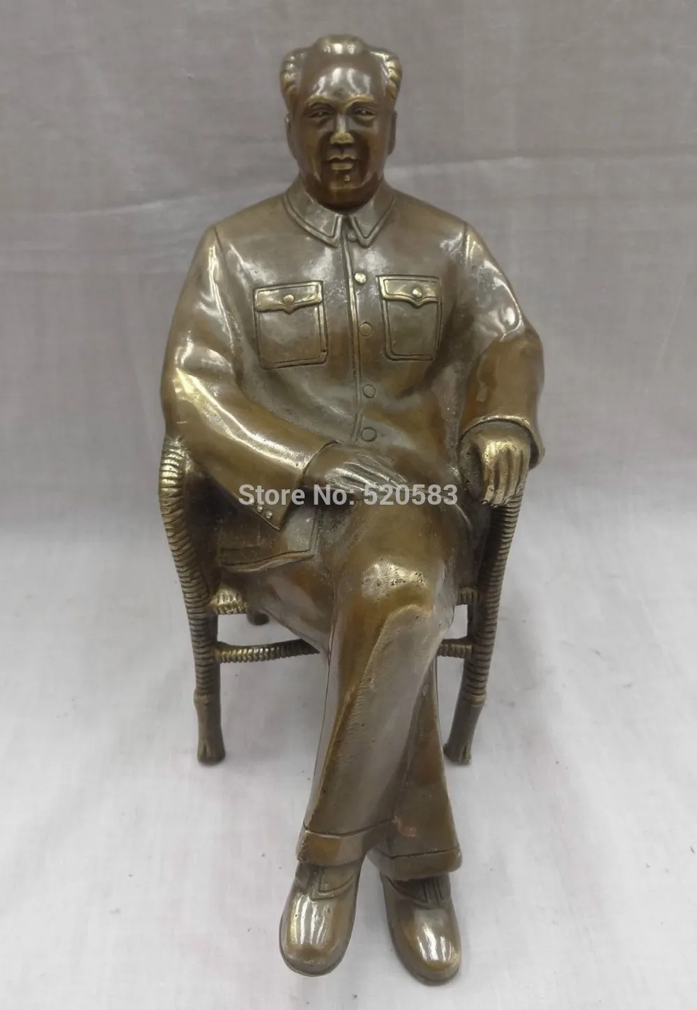 

free 9" Chinese Bronze Great Leader MaoZhuXi Sculpture Copper Mao Ze Dong Statue fast