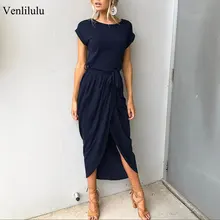 2021 largo fiesta vestido de talla grande de verano de manga corta vestido largo suelto Casual traje mujer Vestido Mujer XXL XXXL