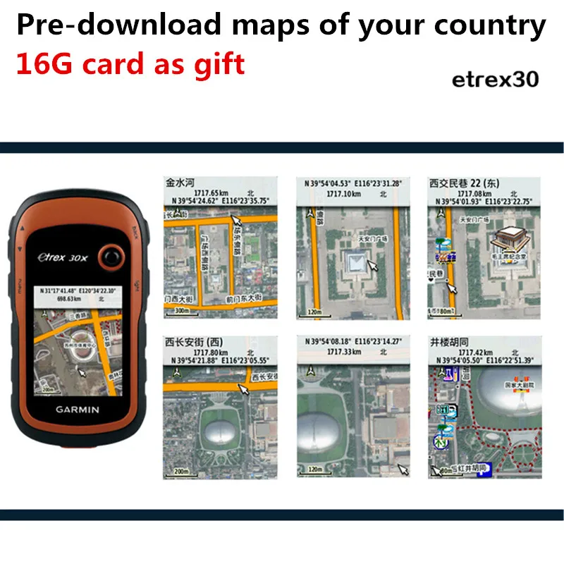 Ручной gps приемник GARMIN eTrex 30x навигатор eTrex30x измерение маршрута на улице