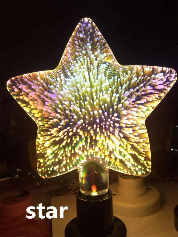 St64 E27 G125 Led 3d花火電球カラフルな星空花火ライトダイヤモンド3d Led電球エジソン夢ファンタジー花火3d電球 Led Bulb Bulb Colorled Bulb Edison Aliexpress