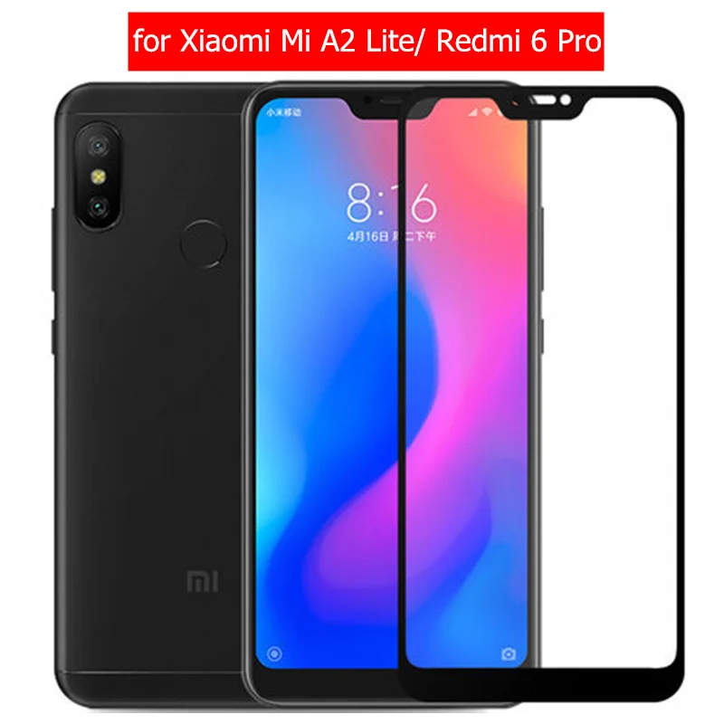 Для Xiaomi mi A2 Lite/Red mi 6 Pro защита экрана из закаленного стекла Черная защитная пленка против царапин для Xiaomi mi A2 Lite