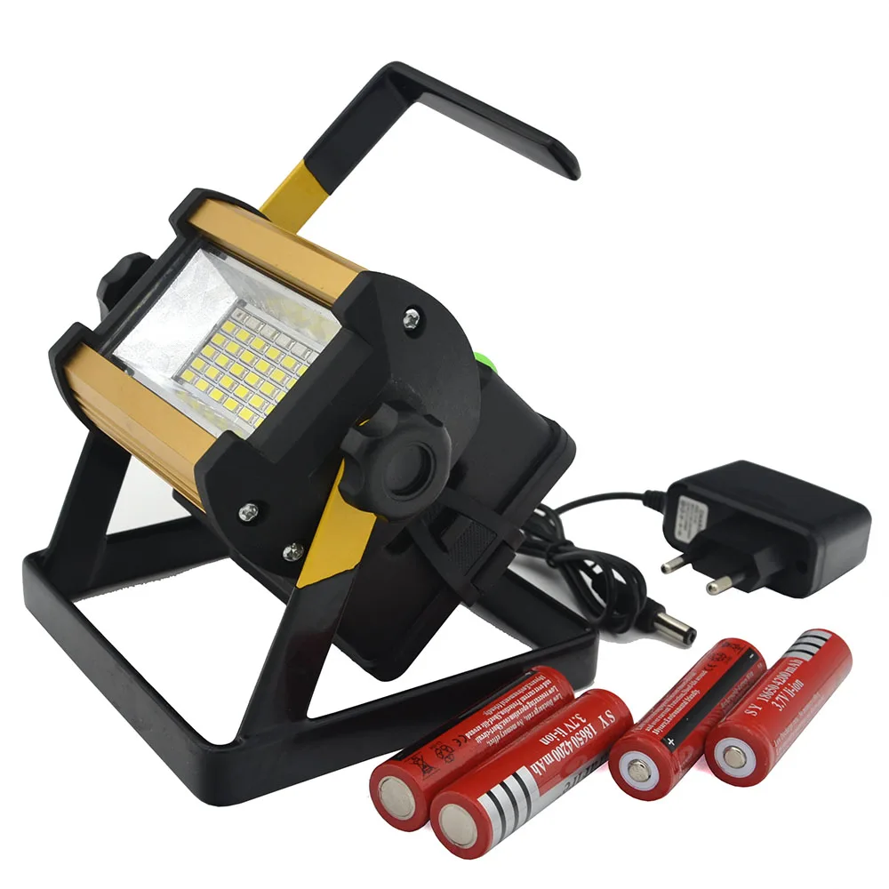 

NEW LED FloodLight 30W Reflector Led Flood Light Spotlight Waterproof Outdoor Lamp Projectors + 4x18650 Battery & Charger