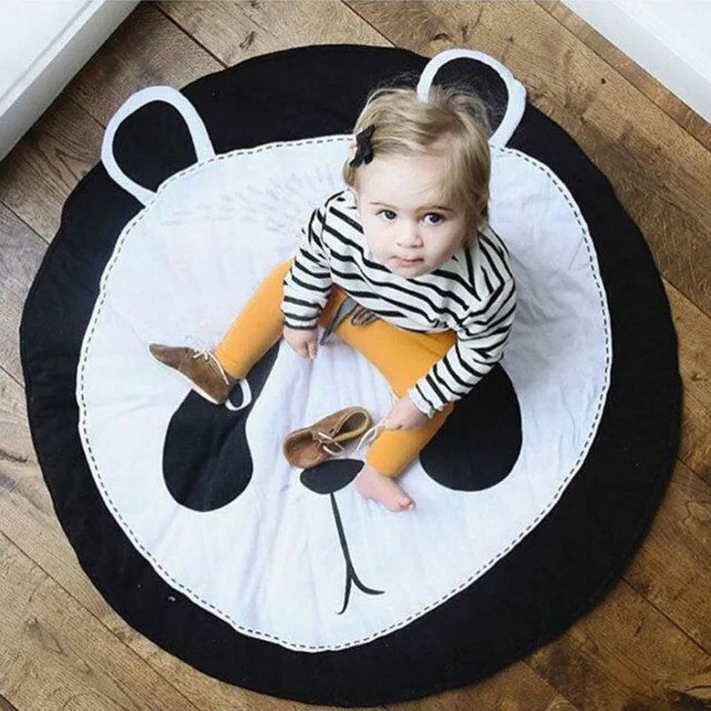 Детские игровые коврики 90 см мягкие хлопковые круглые ковры коврики для ползания одеяло напольный ковер для детей детской отделки