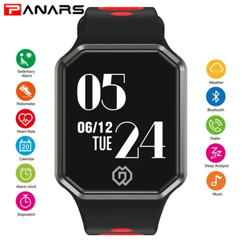 

PANARS Men Heart Rate Monitor Bluetooth Smart Watch Men Silicone Strap IP68 Waterproof Fashion Wristwatches Male Smart Watches