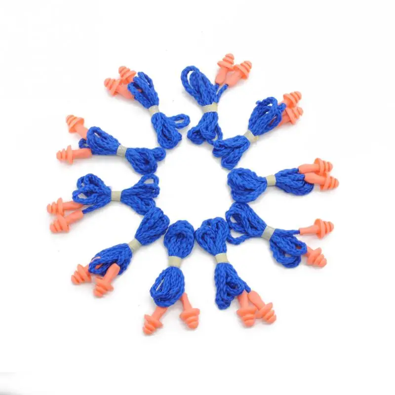 

10Pcs High Quality Soft Silicone Authentic Corded Ear Plugs Earplugs Protective Earmuffs Noise Reduction