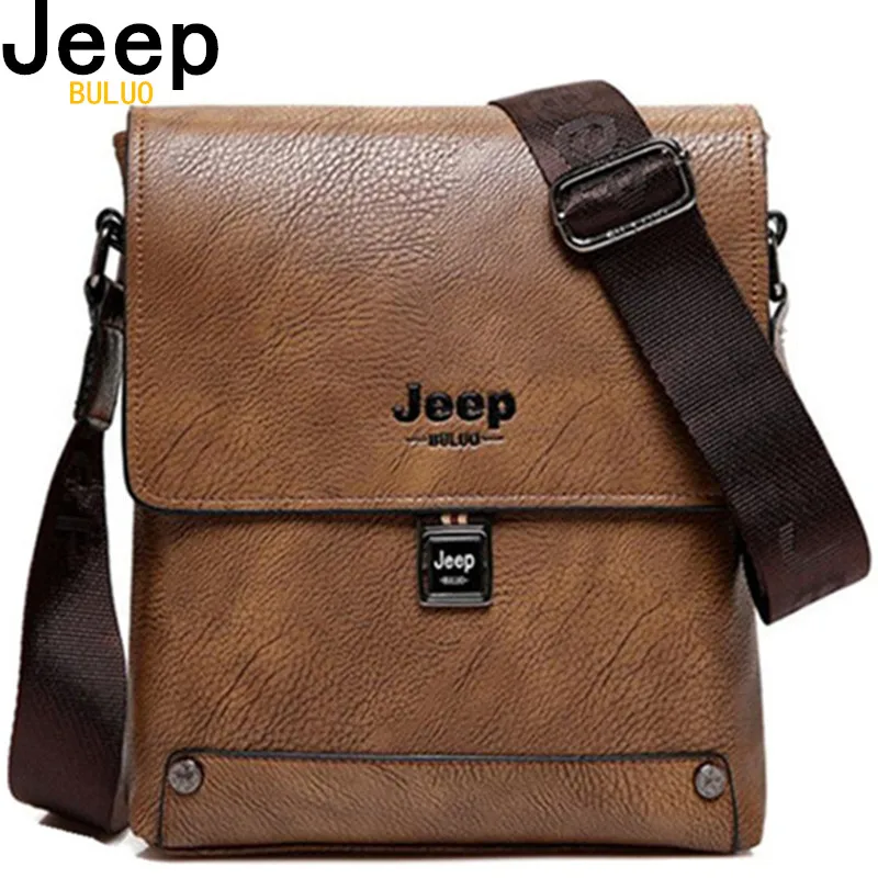 

JEEP BULUO Famous Brand Bag Man Business Briefcase Man's High Quality Cow Split Leather Messenger Shoulder Bags Male Totes 5840