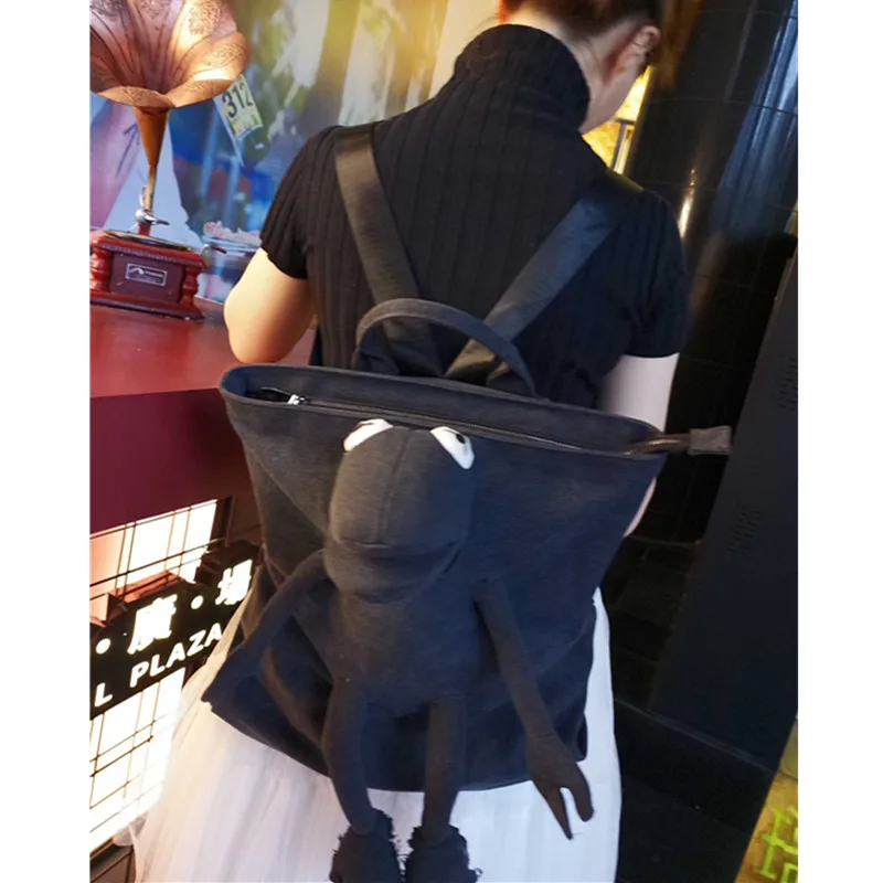 

Street Art Frog Travel Bag Casual Backpack Canvas Frog Graffiti Bag Large Bag Large Capacity Figure Model Toy Gift M1391