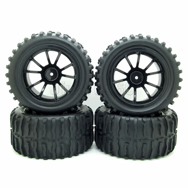 4x 110 RC Monster Truck Car Wheel Tyre Tires with 5 Spokes Wheel Rim