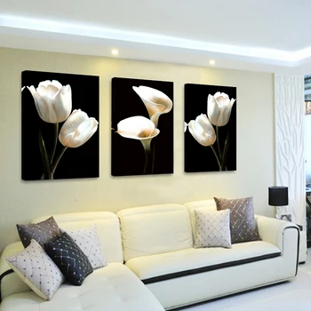 

Oil Painting Cuadros Magnolia Flower 3 Piece Wall decorative pictures for living room Art Print In Canvas paintings (no Frames)