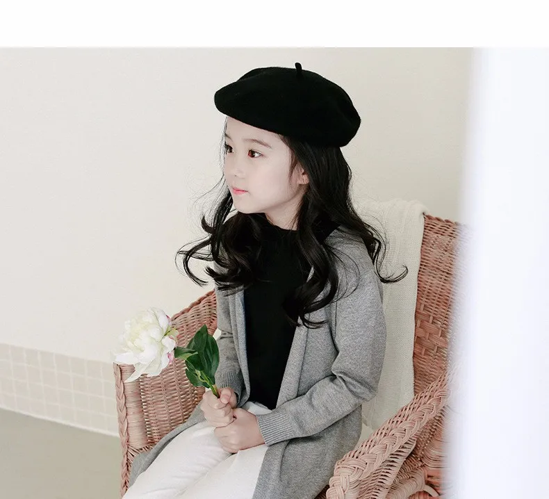 knitted girls cardigan coats 2017 new spring autumn long knitting baby big girls tops red gray black knit sweater kids clothes  (26)