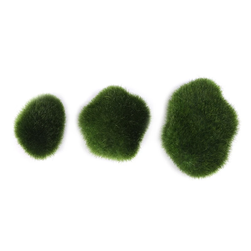 New 10Pcs Moss Balls Decorative Stone Artificial Simulation Garden Plant Vase Filler Plastic Round Green Moss Balls