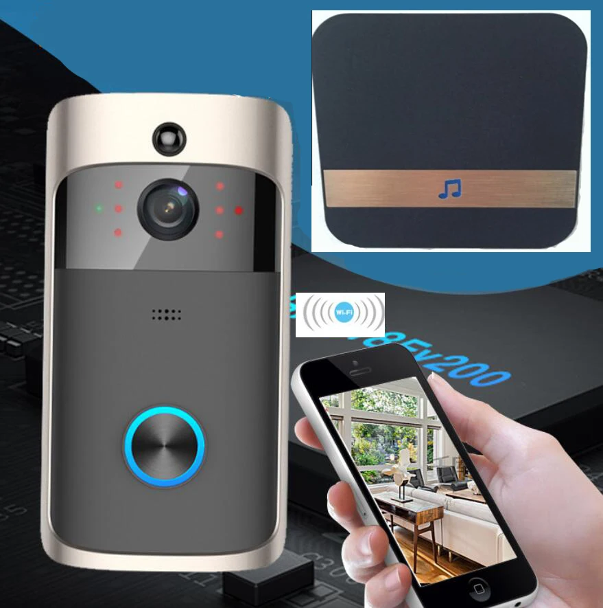 Wireless Doorbell HD 720P WIFI Video Doorbell Night Vision Motion