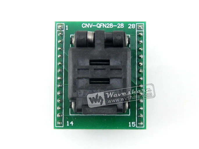 

module Waveshare QFN28 TO DIP28 (A) Plastronics IC Test Socket Programmer Adapter 0.5mm Pitch for QFN28 MLF28 MLP28 Package