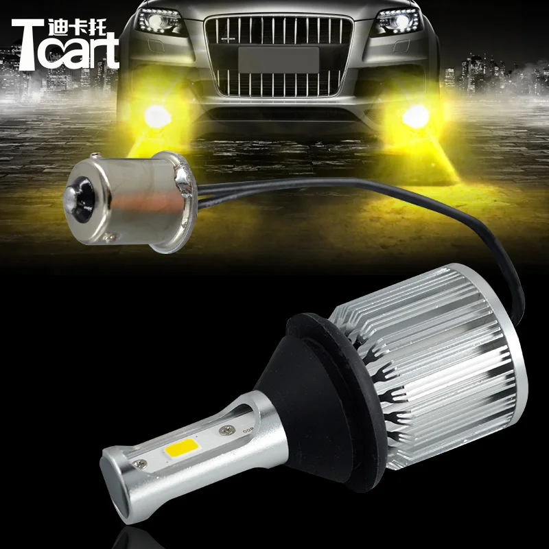 

Tcart 2pcs New COB BA15S P21W Auto LED Bulbs Car Turn Signal Light Yellow Signal Lamps For Chevrolet Spark 2011 Car Accessories
