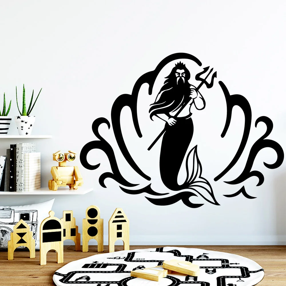 

Diy fish god of sea Wallpaper Home Decoration Wall Sticker for Living Room Kids Room Decoration Decal Stickers Mural