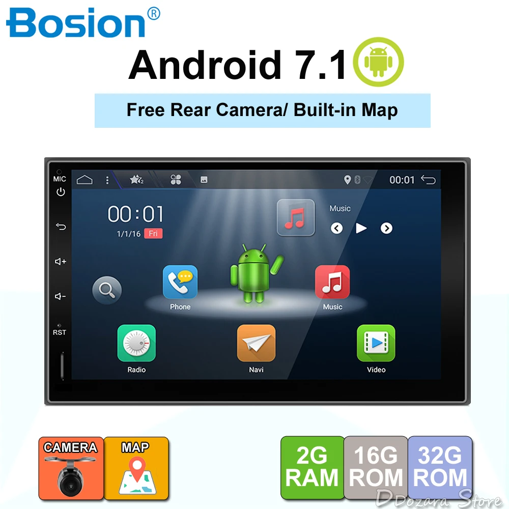 

Quad Core Capacitive Android 7.1 3G Wifi Car DVD GPS Navigation 2DIN Car Stereo Radio Car GPS Bluetooth USB/SD Universal Player