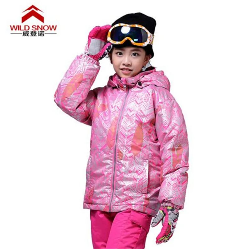 Leaf Style Girls Ski Jacket Outdoor Waterproof Windproof Snowboard