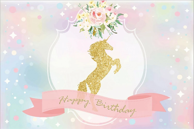 Fond D Ecran Licorne Pour Joyeux Anniversaire Decor De Fete Arc En Ciel Pour La Photographie Hl39 Aliexpress