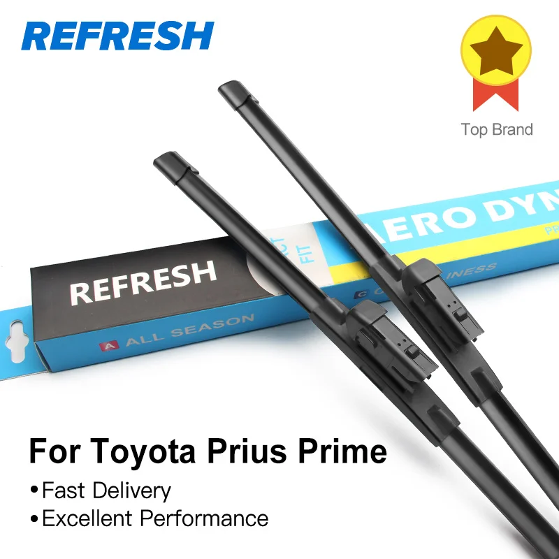 

REFRESH Windscreen Hybrid Wiper Blades for Toyota Prius Prime Fit push button Arms