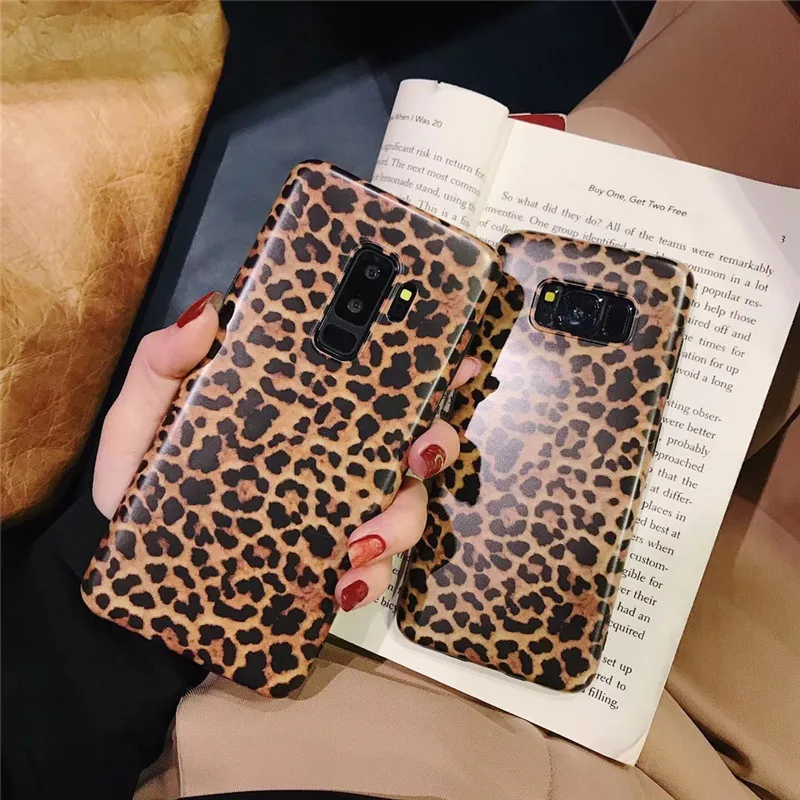 

For samsung galaxy s9 s8 plus note 9 8 s7 edge case cover Retro leopard painted soft silicon protective phone bag Hongmeng