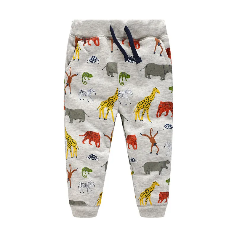 

Jumping meters baby boys hot selling cartoon sweatpants with printed some lovely animals kids new style autumn clothes top pants