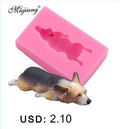 3D милый Спящая собака мыло силиконовые свечи формы инструменты для украшения тортов из мастики желе Конфеты Шоколад Полимерная глина форма для мастики