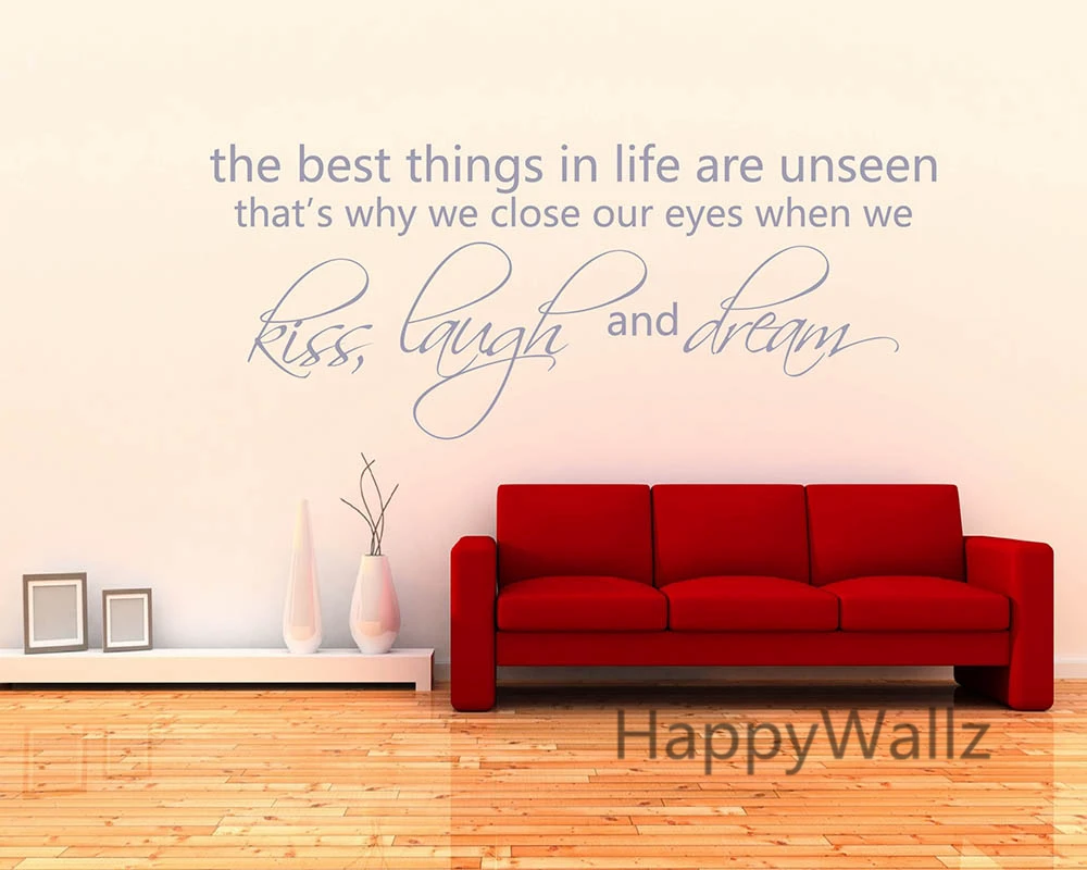 The Best Things In Life Are Unseen Life Quotes Wall Sticker DIY Decorative Love Life Quote Custom Colors Vinyl Wall Decals Q158 in Hair Clips & Pins from