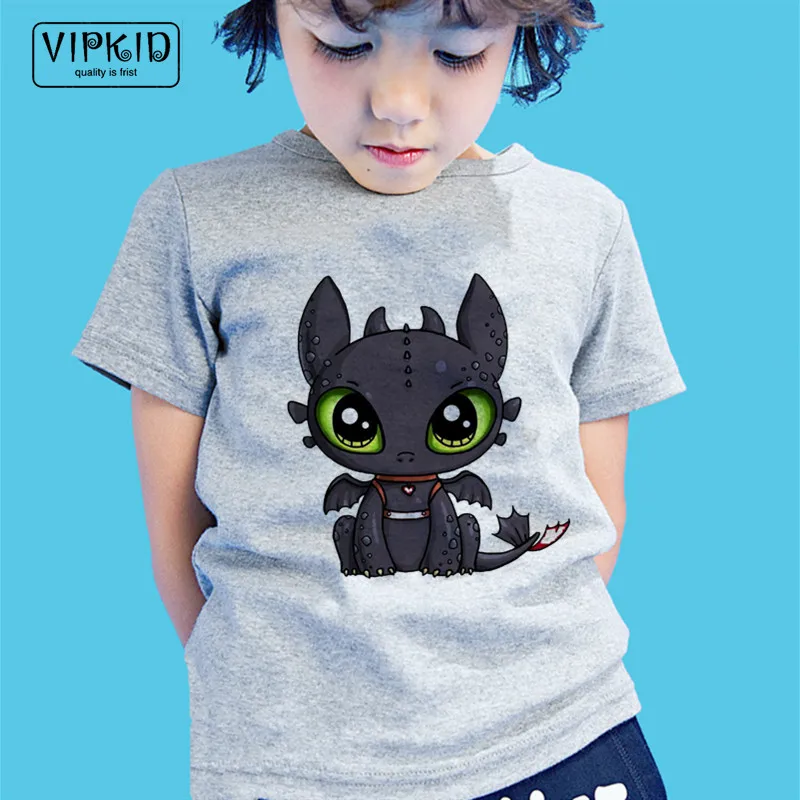 

Children Toothless The Night Fury T-shirts Kid Summer Cartoon Funny T Shirt Little Boy and Girl Harajuku Top Baby Clothes