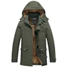Chaqueta informal de felpa para hombre, gabardina de talla grande, prendas de vestir, capucha a prueba de viento, Parkas, otoño e invierno, nueva ► Foto 2/6