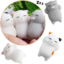 Mini Squeeze Squishy Animals Soft Cute Cat Toys Anti-stress Silicone Hand Squishies Sticky Eliminate Antistress Finger Pets toy