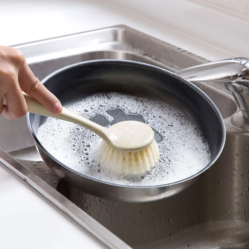 

Handheld Cleaning Brush Long-handled Washing Dishes Brush Pot Can Cleaning Brush Kitchen Tools Multifunction Kitchen