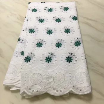 

2019 White Green Latest African Cotton Swiss Voile Lace Fabric High Quality African Swiss Voile Lace In Switzerland 1611
