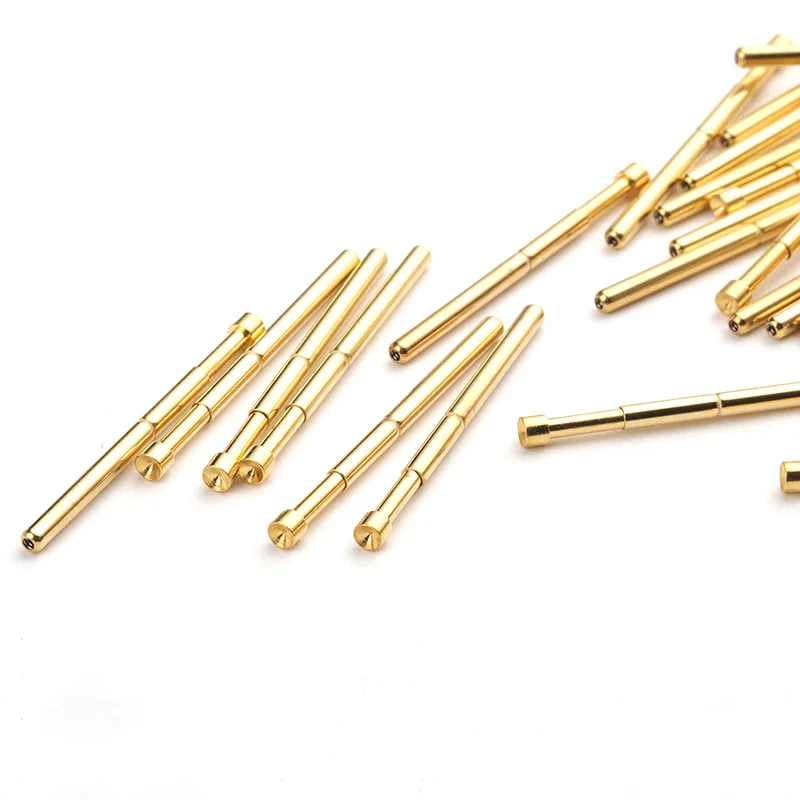 Pointed Spring Test Probe Spring Total Length 33.35mm Gold Plating For Testing Circuit Board Instrument Tool PA125-A2 100Pcs