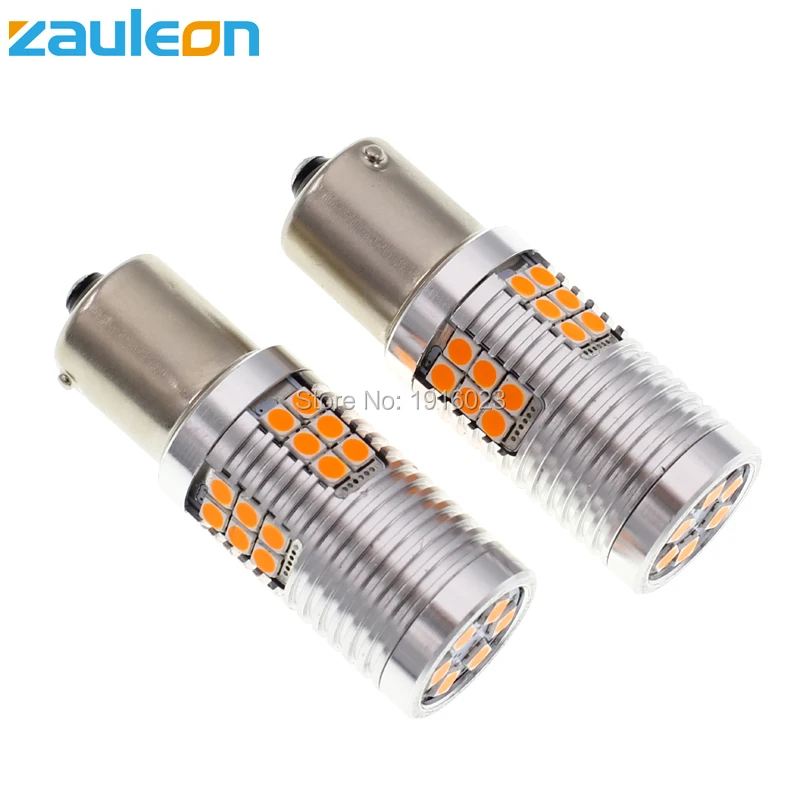 Zauleon 2 шт. 1156 P21W PY21W светодиодный Amber, указатель поворота BA15S BAU15S желтый светодиодный Canbus без гипер мигать лампы