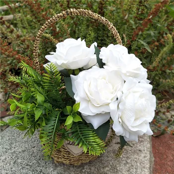 

7 Heads Artificial Tree Rose Silk Bouquet Simulation Plant Branch Home Wedding Bride Holding Flowers Festival Decoration Floral