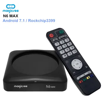 

MAGICSEE N6 MAX Smart TV Box Android 7.1 Rockchip3399 4GB 32GB 2.4G/5GWiFi 1000Mbps LAN USB3.0 OTG BT4.1 4K H.265 Set Top Box