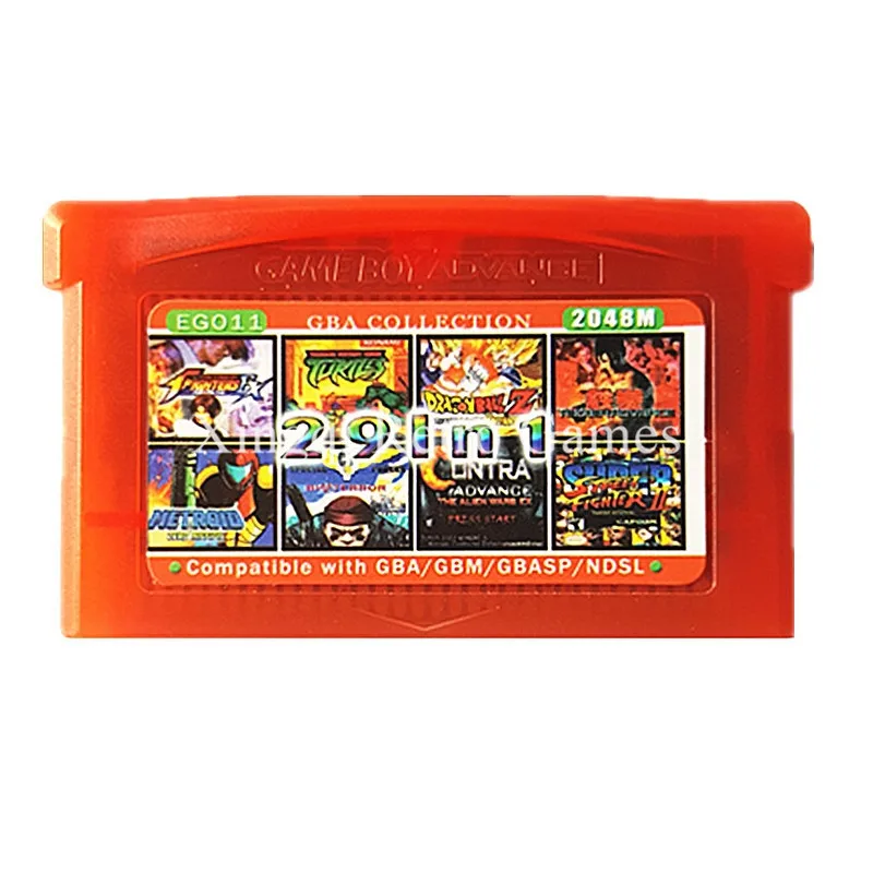 Nintendo GBA Game EG011 29 in 1 Video Game Cartridge Console Card Compilations Collection English Language
