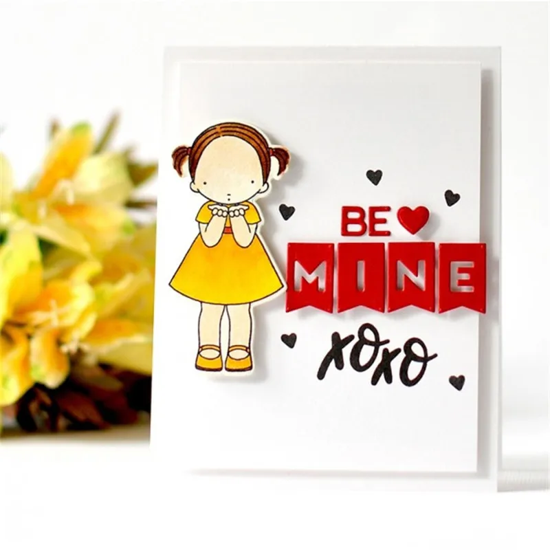 Naifumodo Dies Letter Be Mine Frame металлические режущие штампы баннер для изготовление