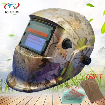 

welding helmet with gloves Auto Darkening Semi-Automatic Welding mask LI Battery outside control factory supply HD04(2200DE)GY