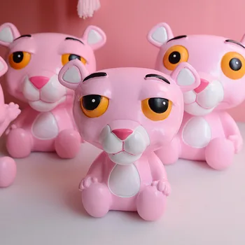 

Cartoon Pink Tiger Figurines Ornaments Resin Piggy Bank Miniature Tiger Decor Desk Crafts Money Box Home Decor Accessories Gifts